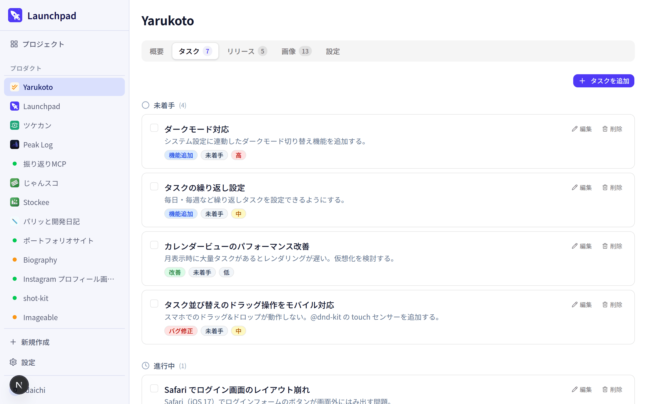 プロダクト タスク